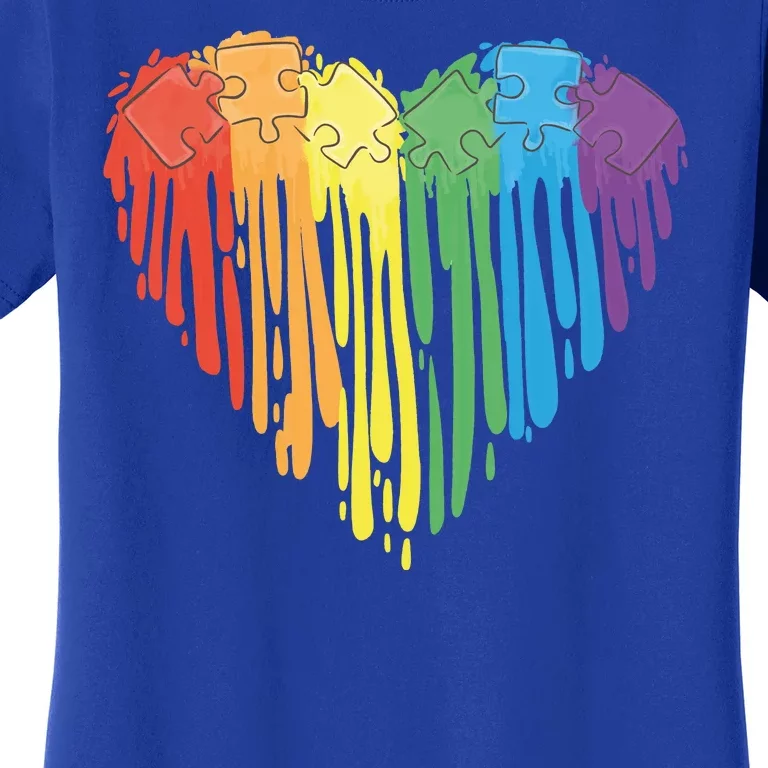 Autism Awareness Rainbow Puzzle Heart Women's T-Shirt