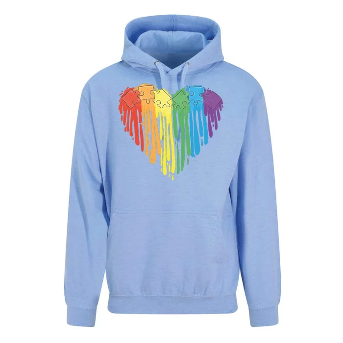 Autism Awareness Rainbow Puzzle Heart Unisex Surf Hoodie