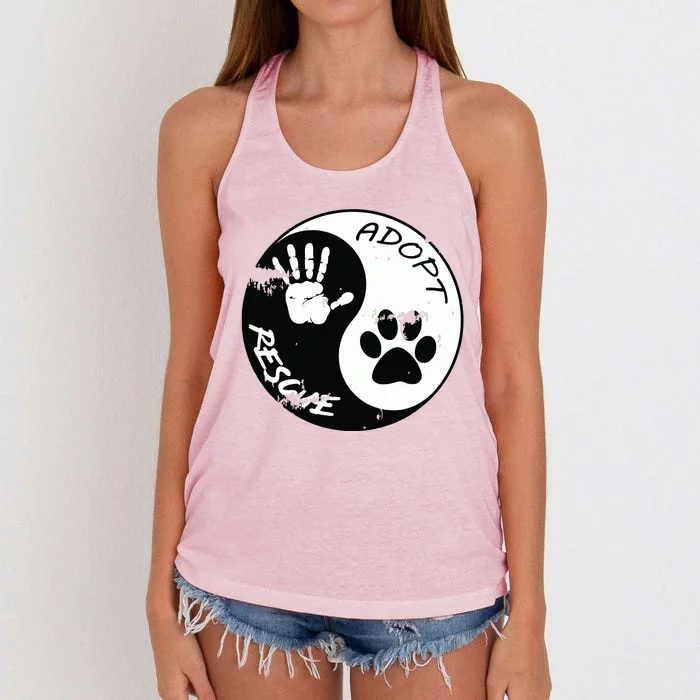 Adopt And Rescue Animal For Animal Foster Shelters Women's Knotted Racerback Tank