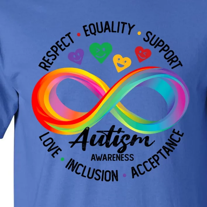 Autism Awareness Respect Equality Support Love Inclusion Funny Gift Tall T-Shirt