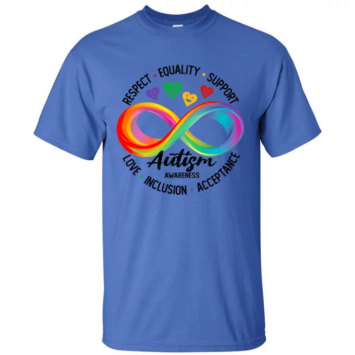 Autism Awareness Respect Equality Support Love Inclusion Funny Gift Tall T-Shirt