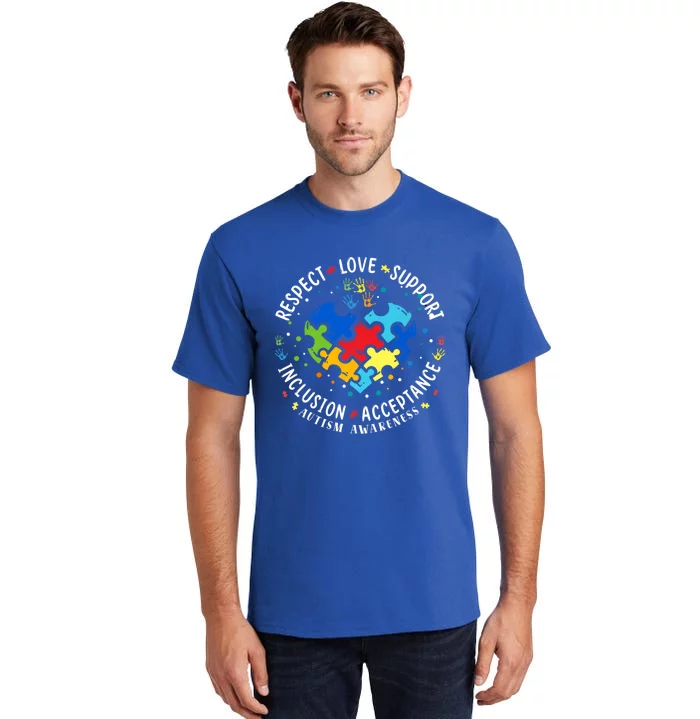 Autism Awareness Respect Love Support Autism Gift Tall T-Shirt