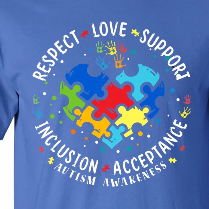 Autism Awareness Respect Love Support Autism Gift Tall T-Shirt