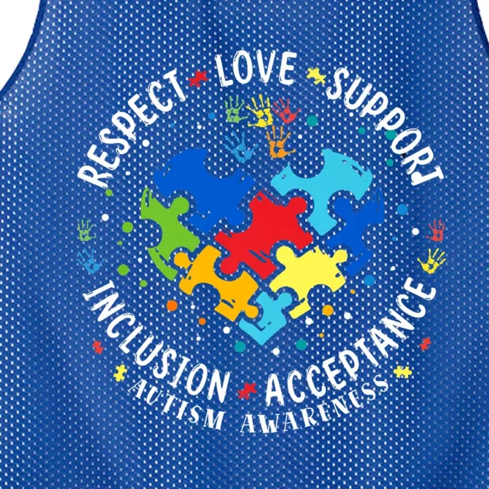 Autism Awareness Respect Love Support Autism Gift Mesh Reversible Basketball Jersey Tank