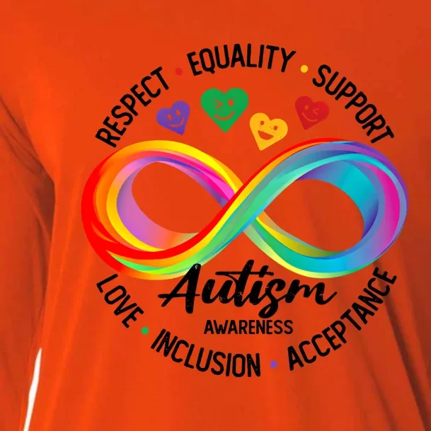 Autism Awareness Respect Equality Support Love Inclusion Gift Cooling Performance Long Sleeve Crew