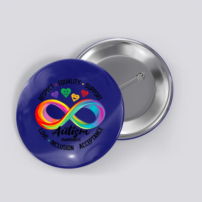 Autism Awareness Respect Equality Support Love Inclusion Gift Button