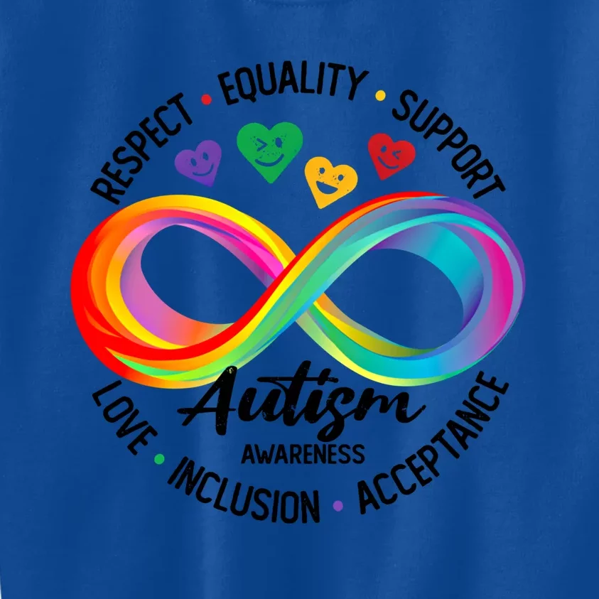 Autism Awareness Respect Equality Support Love Inclusion Gift Kids Sweatshirt