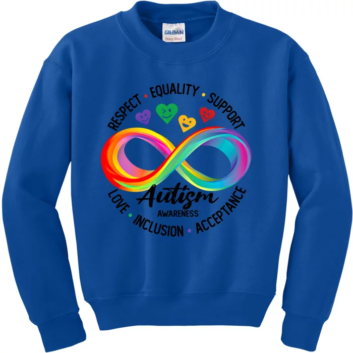 Autism Awareness Respect Equality Support Love Inclusion Gift Kids Sweatshirt