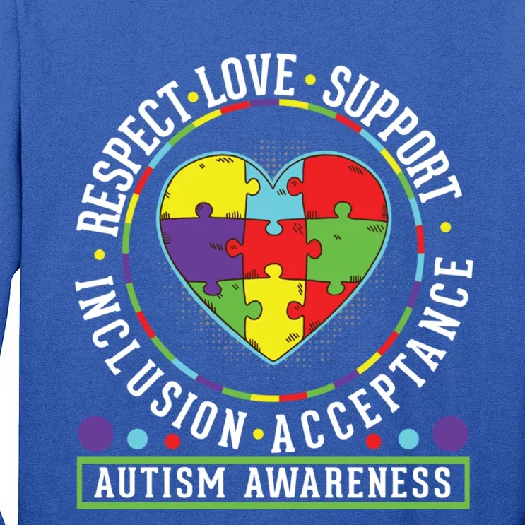 Autism Awareness Respect Love Support Inclusion Acceptance Gift Long Sleeve Shirt