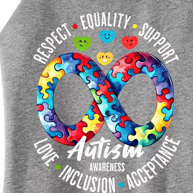 Autism Awareness Respect Equality Support Gift Women’s Perfect Tri Rocker Tank