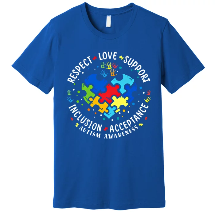 Autism Awareness Respect Love Support Autism Meaningful Gift Premium T-Shirt