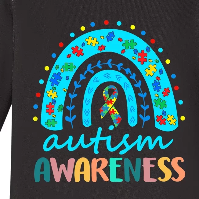 Autism Awareness Rainbow Puzzle Autism Awareness Month Baby Long Sleeve Bodysuit