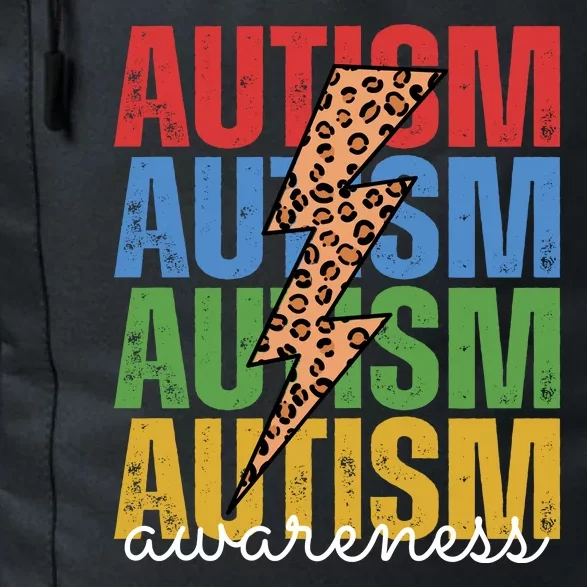 Autism Awareness Retro Cheetah Lightning Daily Commute Backpack