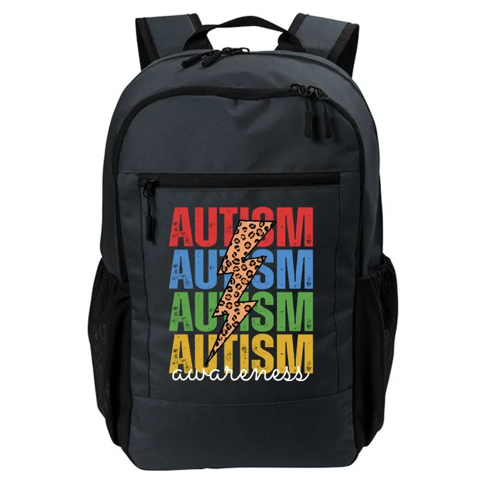 Autism Awareness Retro Cheetah Lightning Daily Commute Backpack