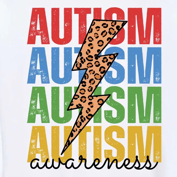 Autism Awareness Retro Cheetah Lightning Garment-Dyed Sweatshirt