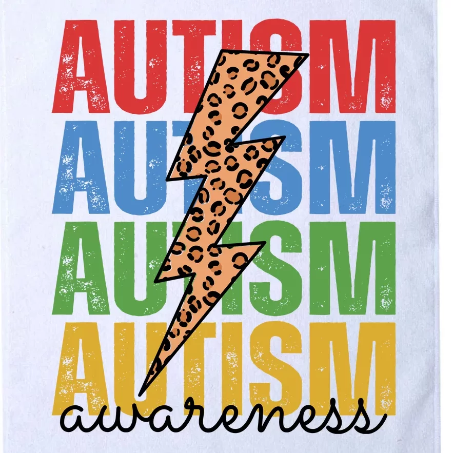 Autism Awareness Retro Cheetah Lightning Platinum Collection Golf Towel