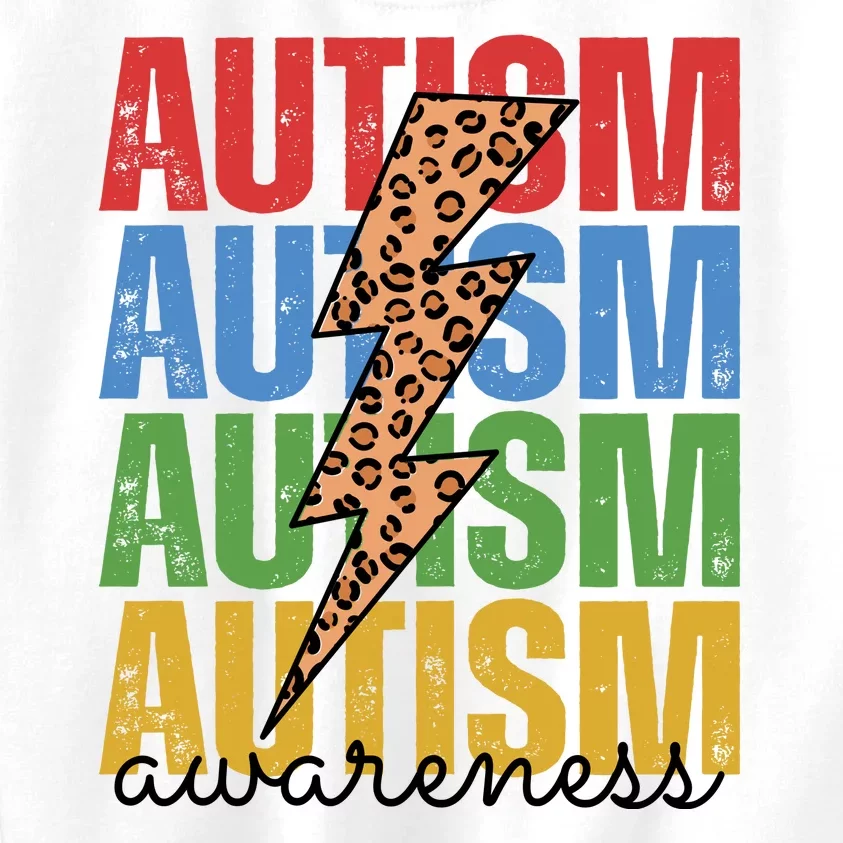 Autism Awareness Retro Cheetah Lightning Kids Sweatshirt