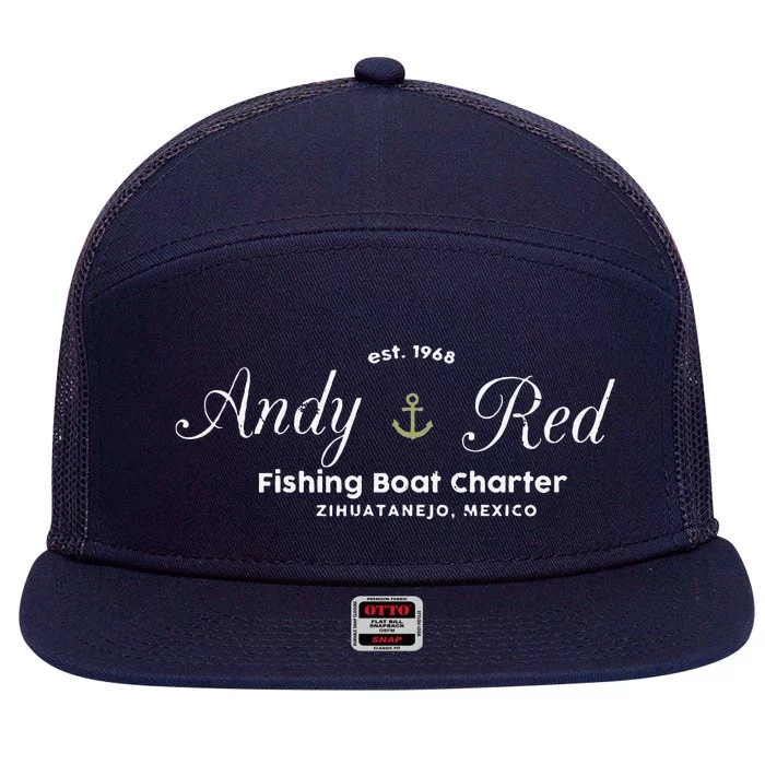 Andy And Red Fishing Charter Zihuatanejo 7 Panel Mesh Trucker Snapback Hat