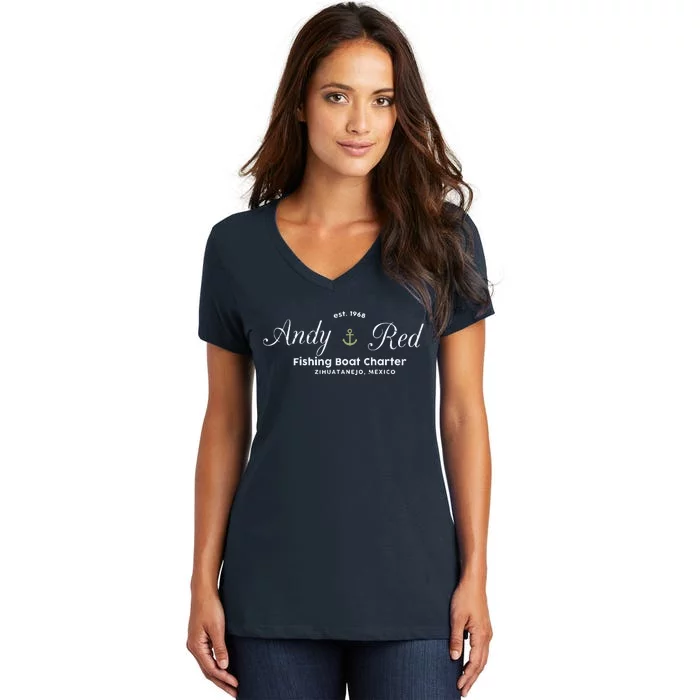 Andy And Red Fishing Charter Zihuatanejo Women's V-Neck T-Shirt