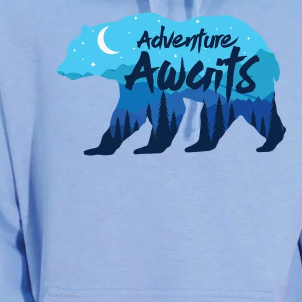 Adventure Awaits Retro Summer Camping Unisex Surf Hoodie