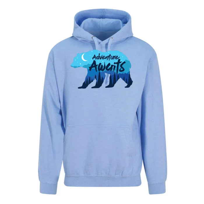 Adventure Awaits Retro Summer Camping Unisex Surf Hoodie