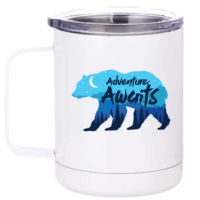 Adventure Awaits Retro Summer Camping Front & Back 12oz Stainless Steel Tumbler Cup