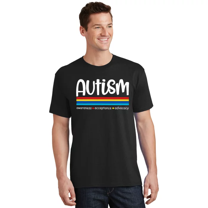 Autism Awareness Retro Acceptance Advocacy Advocate For Autism T-Shirt