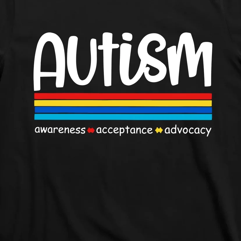 Autism Awareness Retro Acceptance Advocacy Advocate For Autism T-Shirt