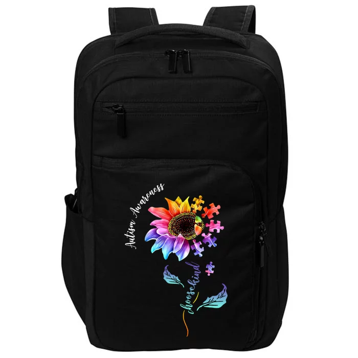 Autism Awareness Rainbow Sunflower Impact Tech Backpack