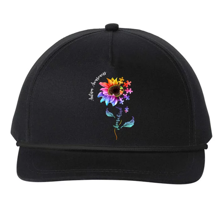 Autism Awareness Rainbow Sunflower Snapback Five-Panel Rope Hat