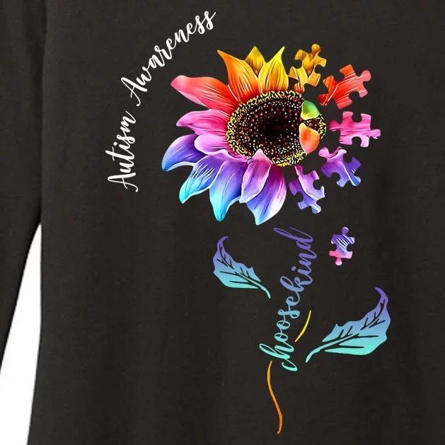 Autism Awareness Rainbow Sunflower Womens CVC Long Sleeve Shirt