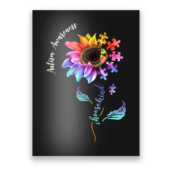 Autism Awareness Rainbow Sunflower Poster