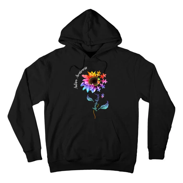 Autism Awareness Rainbow Sunflower Tall Hoodie