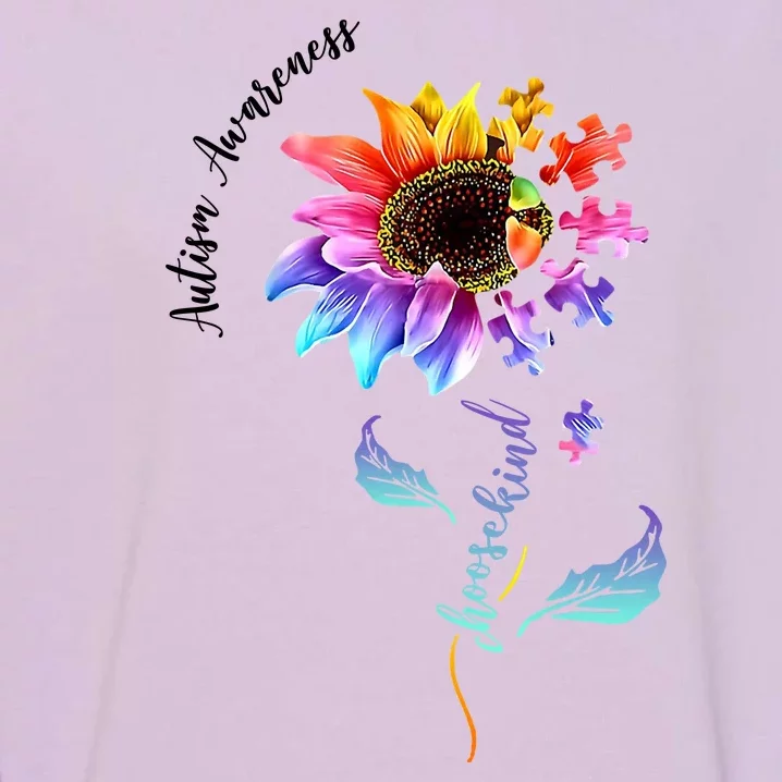 Autism Awareness Rainbow Sunflower Garment-Dyed Sweatshirt