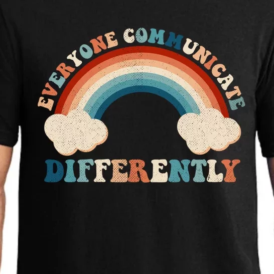 Autism Awareness Rainbow Everyone Communicate Differently Gift Pajama Set