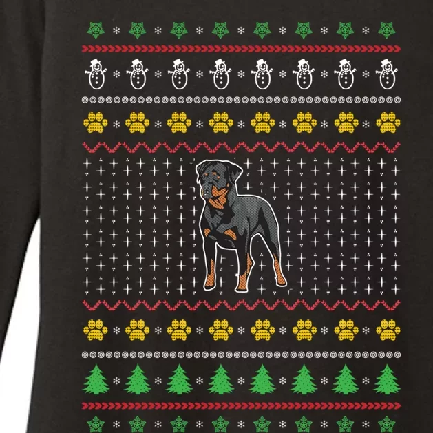 An Awesome Rottweiler Ugly Christmas Design Funny Gift Womens CVC Long Sleeve Shirt