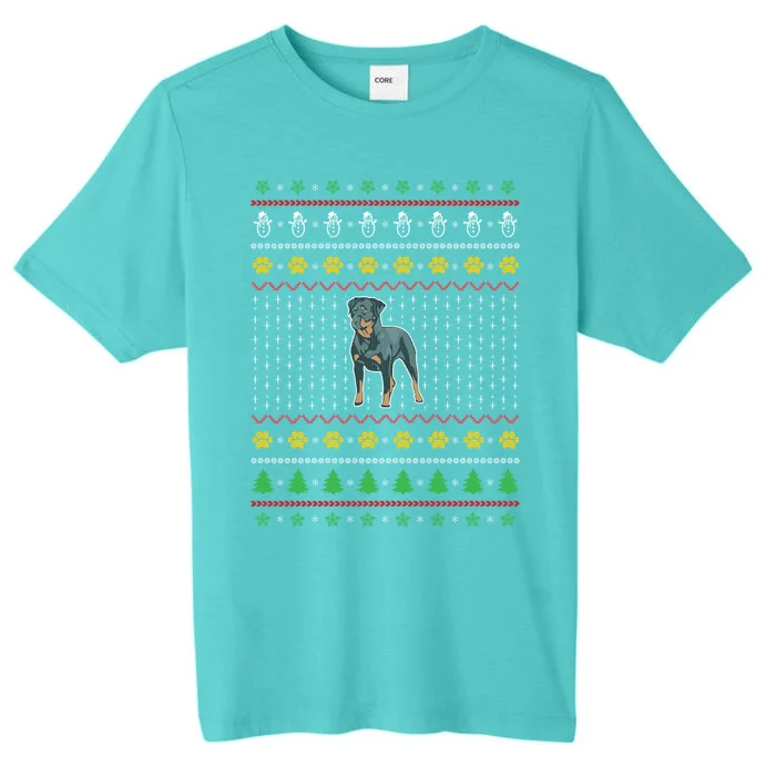 An Awesome Rottweiler Ugly Christmas Design Funny Gift ChromaSoft Performance T-Shirt