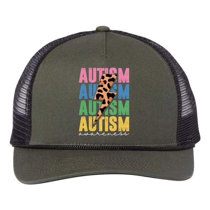 Autism Awareness Retro Cheetah Retro Rope Trucker Hat Cap