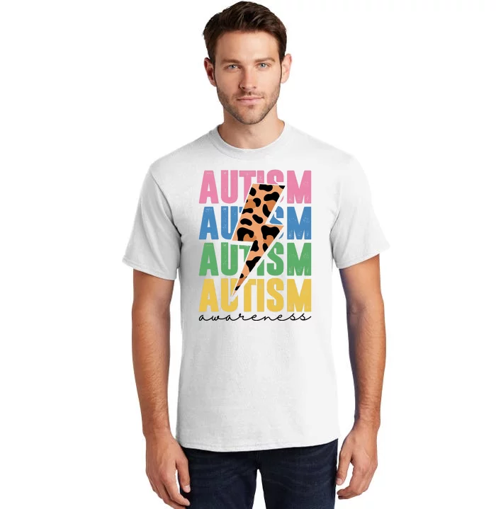 Autism Awareness Retro Cheetah Tall T-Shirt