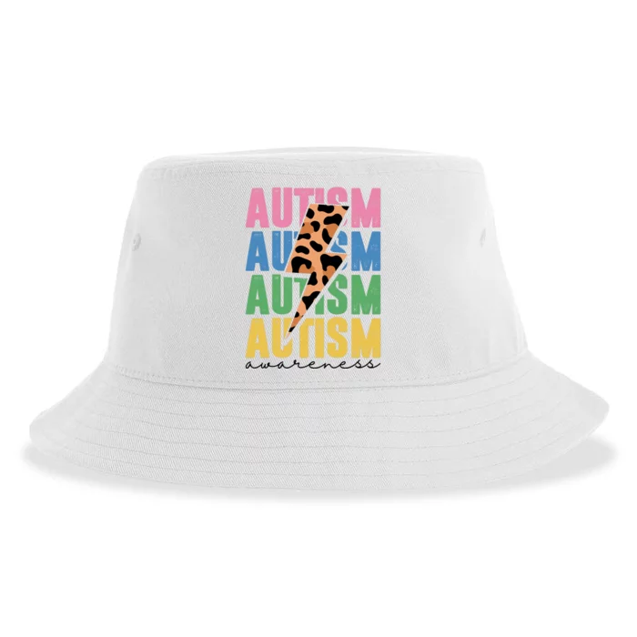 Autism Awareness Retro Cheetah Sustainable Bucket Hat