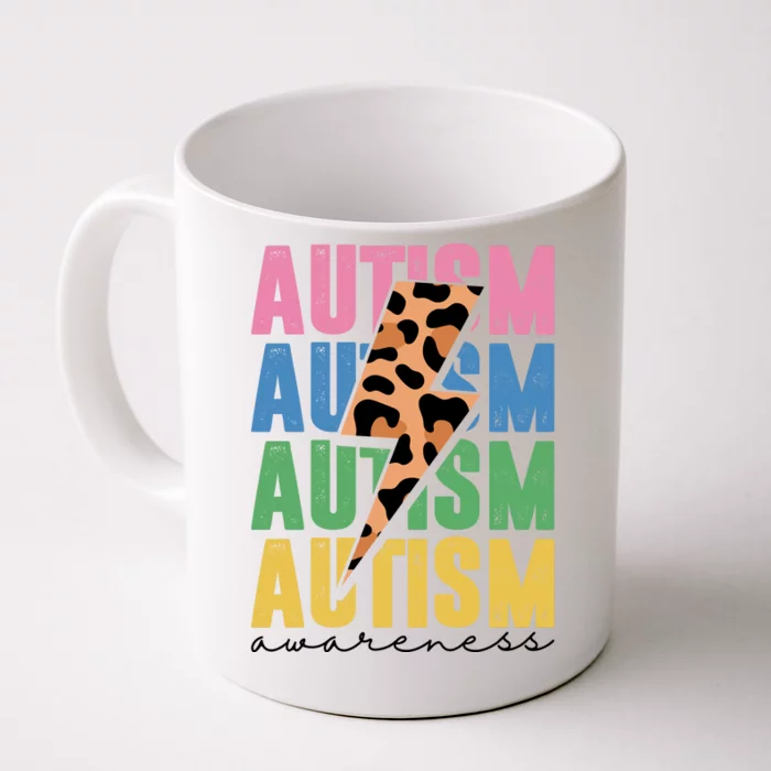 Autism Awareness Retro Cheetah Front & Back Coffee Mug