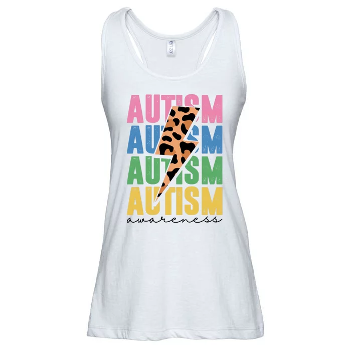 Autism Awareness Retro Cheetah Ladies Essential Flowy Tank