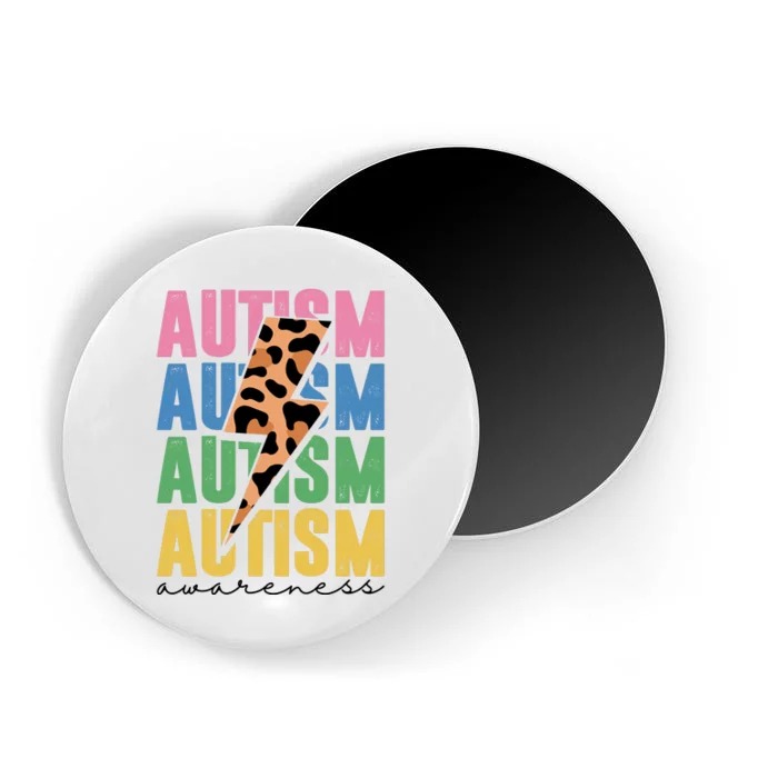 Autism Awareness Retro Cheetah Magnet