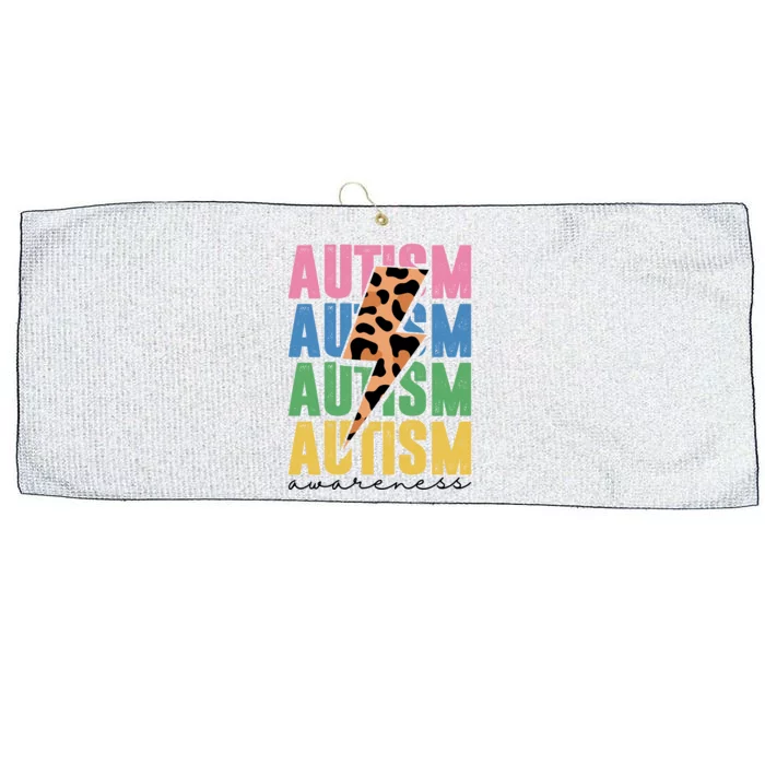 Autism Awareness Retro Cheetah Large Microfiber Waffle Golf Towel