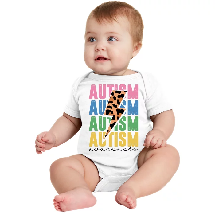 Autism Awareness Retro Cheetah Baby Bodysuit