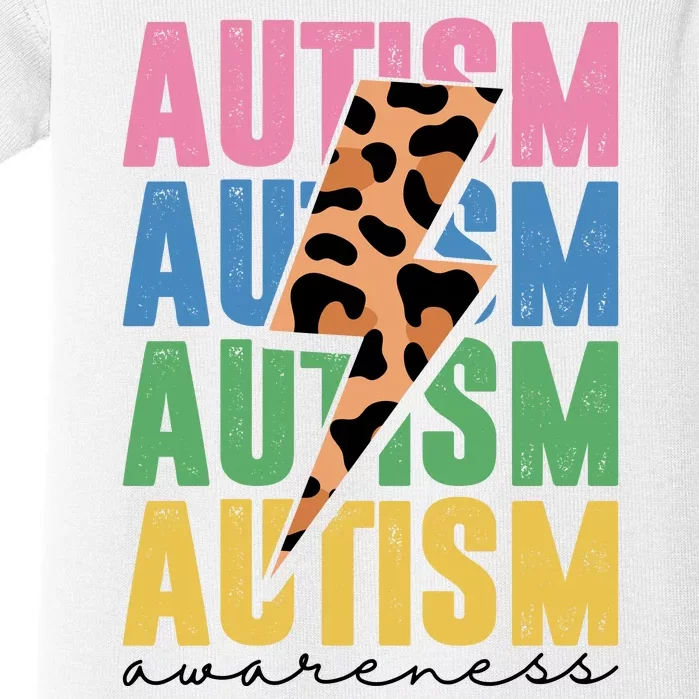 Autism Awareness Retro Cheetah Baby Bodysuit