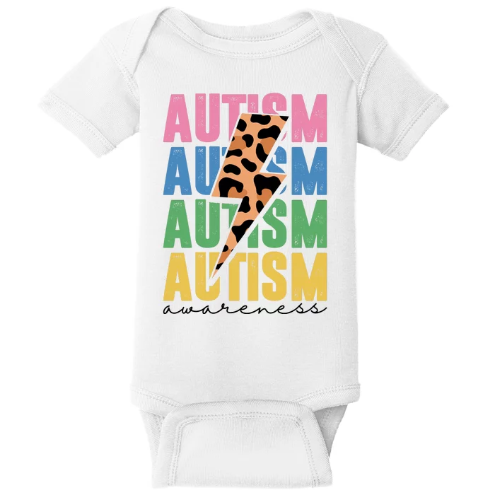 Autism Awareness Retro Cheetah Baby Bodysuit