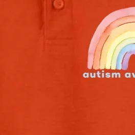 Autism Awareness Rainbow Dry Zone Grid Performance Polo