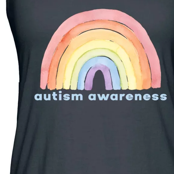 Autism Awareness Rainbow Ladies Essential Flowy Tank