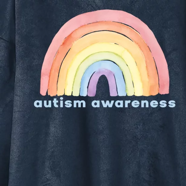 Autism Awareness Rainbow Hooded Wearable Blanket